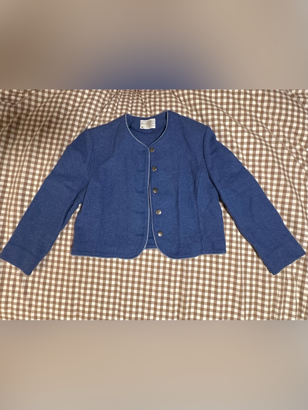 Pendleton Blue 100% Virgin Wool Button-Front Jacket Size 12